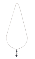 Drop-pearl silver necklace